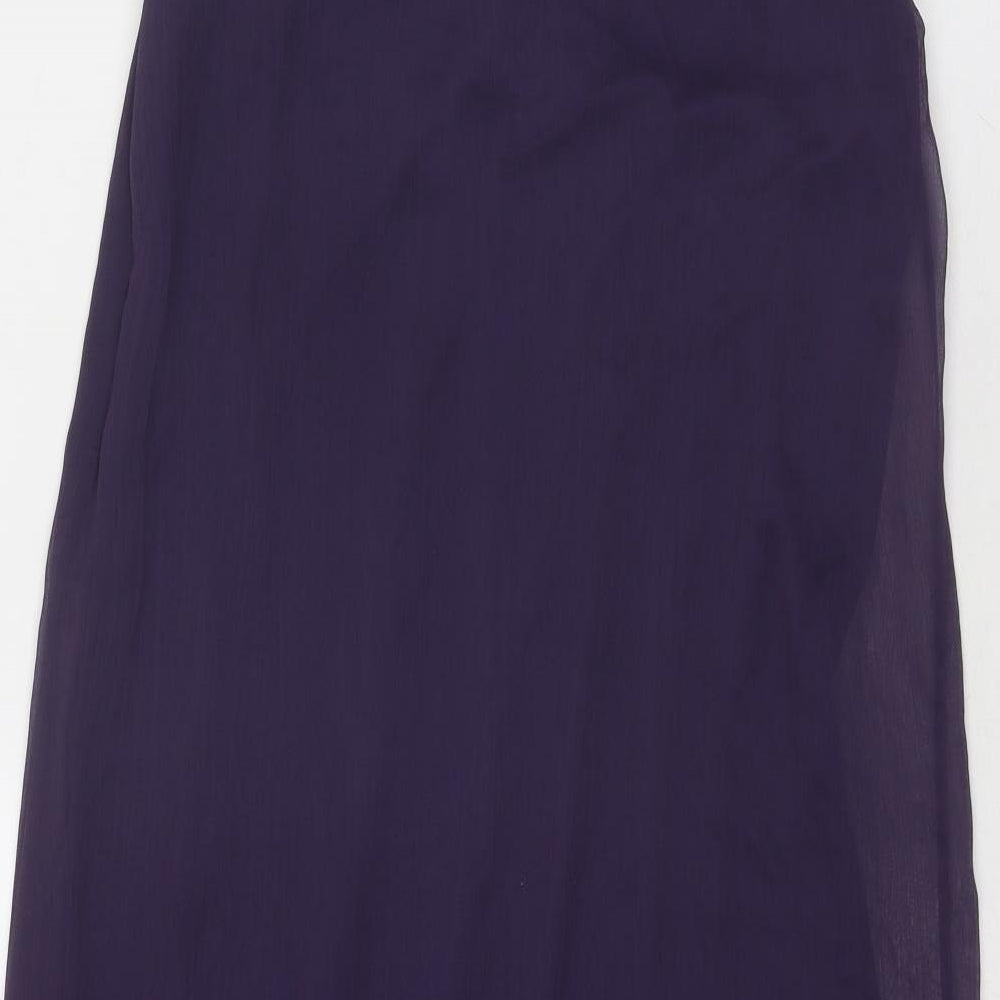 La Redoute Womens Purple Polyester A-Line Size 10 Round Neck Zip - Flower Detail
