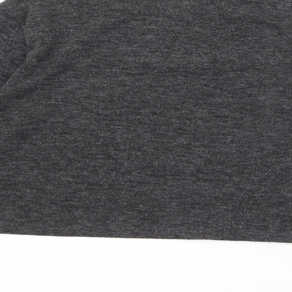 Zara Womens Grey Round Neck Acrylic Pullover Jumper Size M - Badge Detail