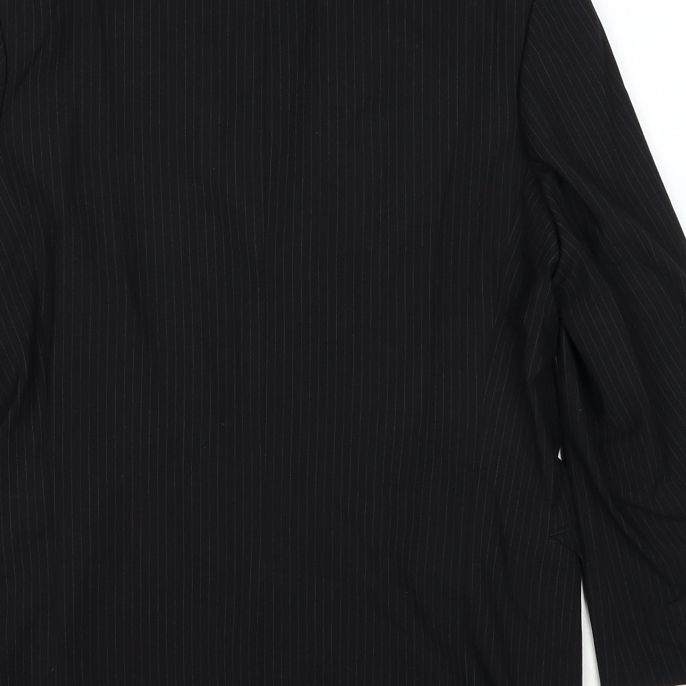 NEXT Mens Black Striped Wool Jacket Suit Jacket Size 40 Regular
