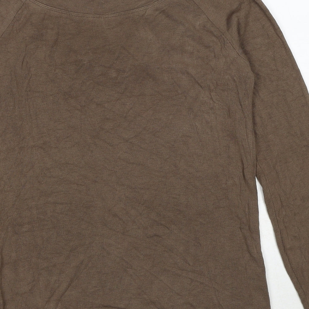 Moxie Womens Brown V-Neck Polyester Pullover Jumper Size M