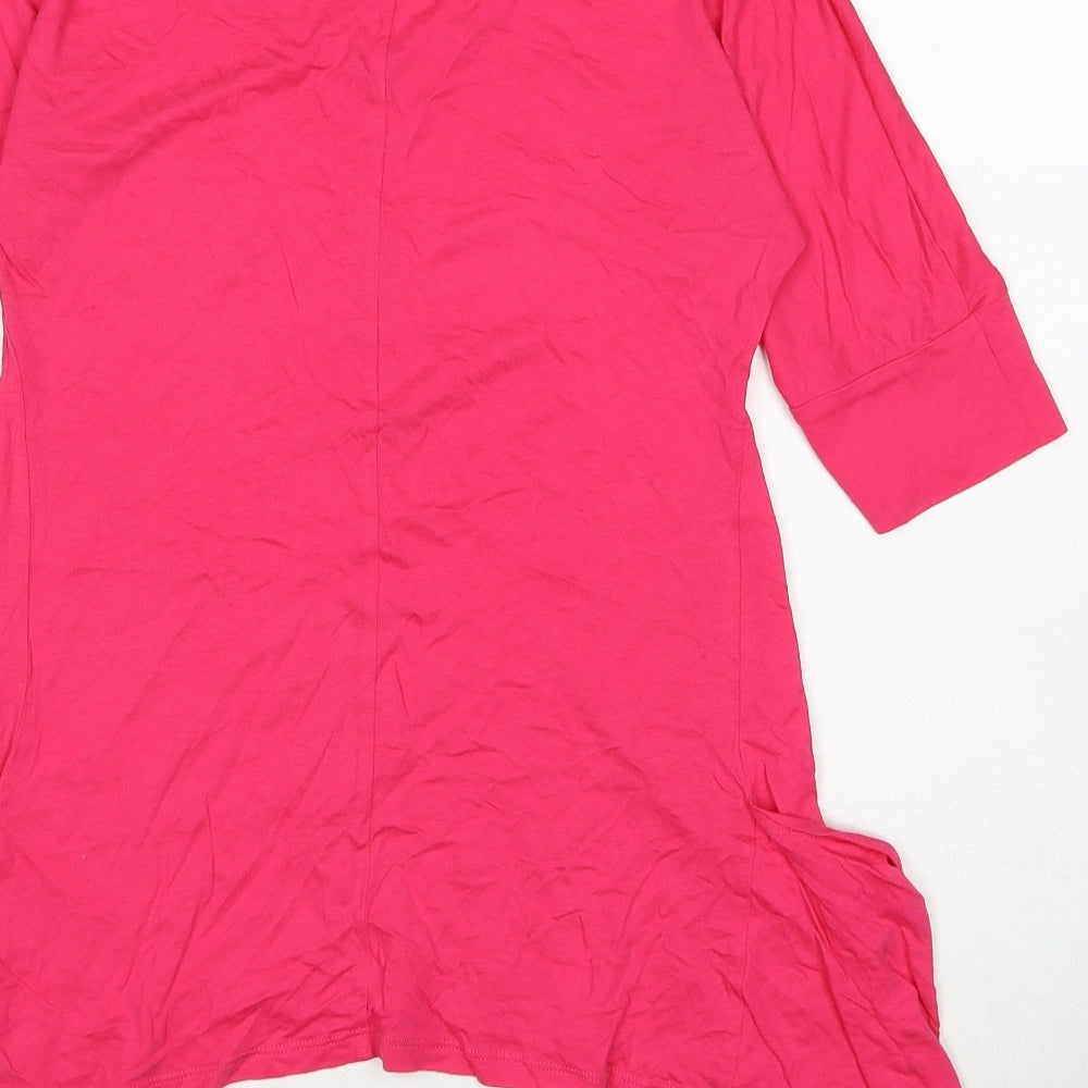 Marks & Spencer Womens Pink Cotton Basic Tank Size 8 Boat Neck