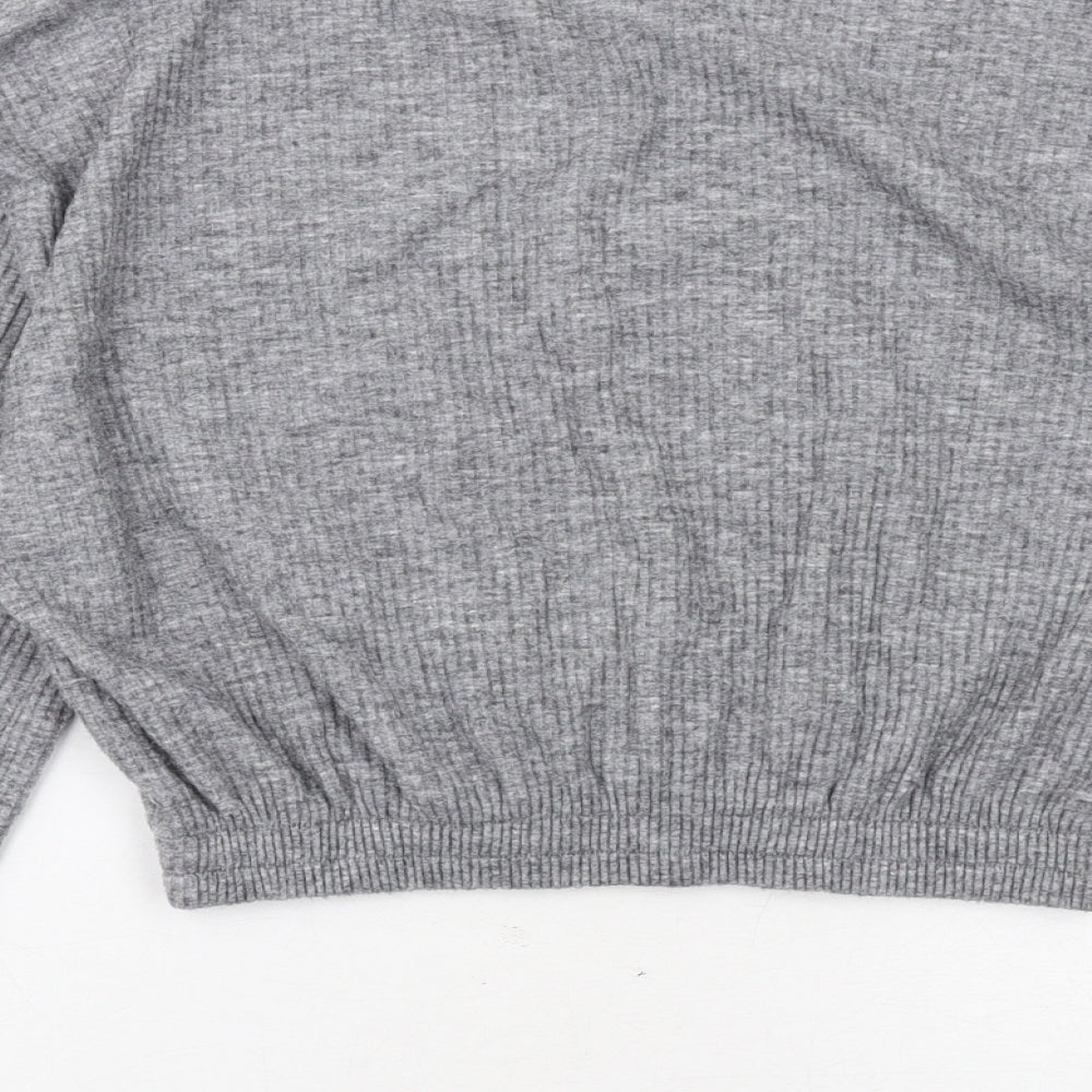 Miss Selfridge Womens Grey Polyester Pullover Sweatshirt Size S Pullover