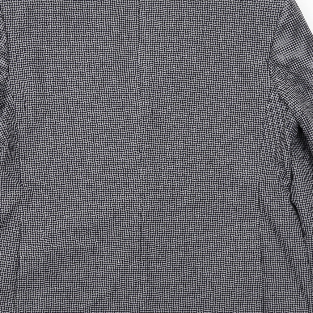 Marks & Spencer Mens Grey Geometric Polyester Jacket Suit Jacket Size 42 Regular