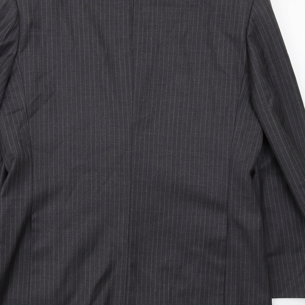 Butler & Webb Mens Grey Striped Wool Jacket Suit Size 40 Regular