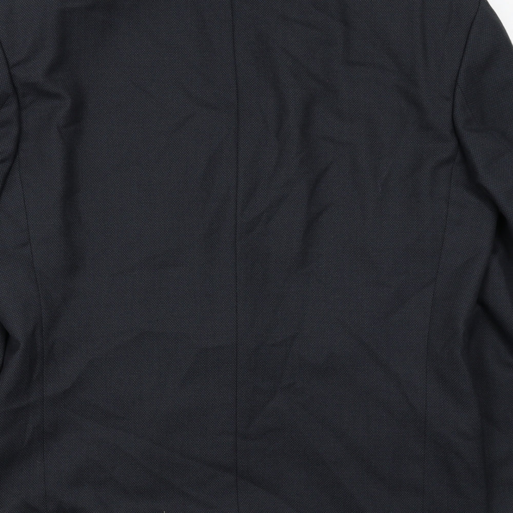 Pin Stripe Mens Black Polyester Jacket Suit Jacket Size 38 Regular