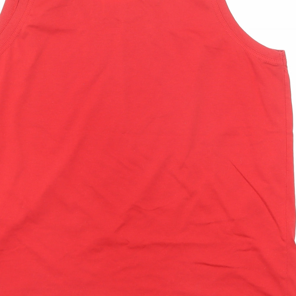 essence Womens Red Polyester Basic Tank Size 22 Round Neck