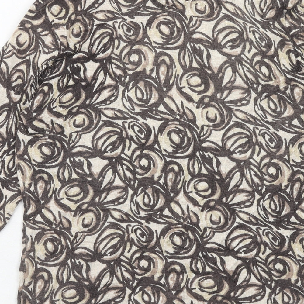 Alex & Co. Womens Brown Scoop Neck Geometric Viscose Pullover Jumper Size 10