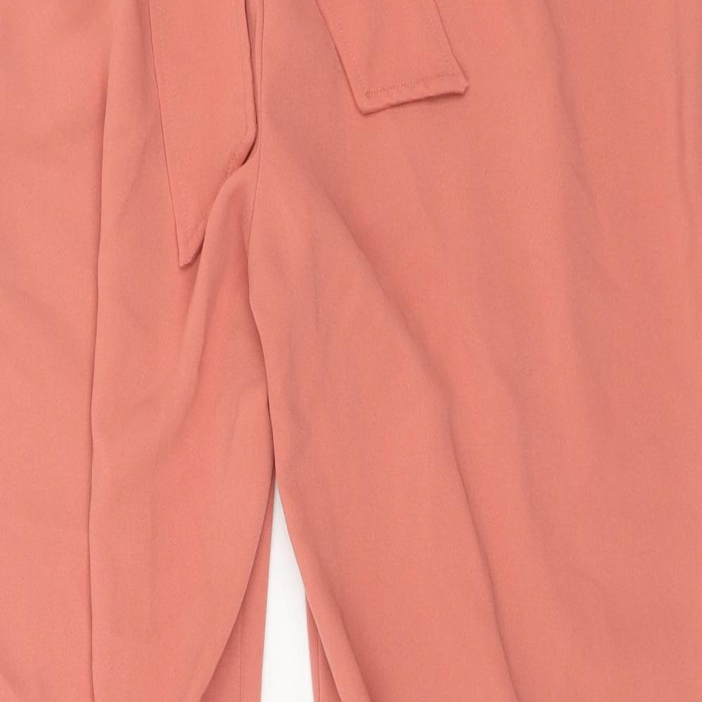 Dorothy Perkins Womens Pink Polyester Trousers Size 16 Regular Zip