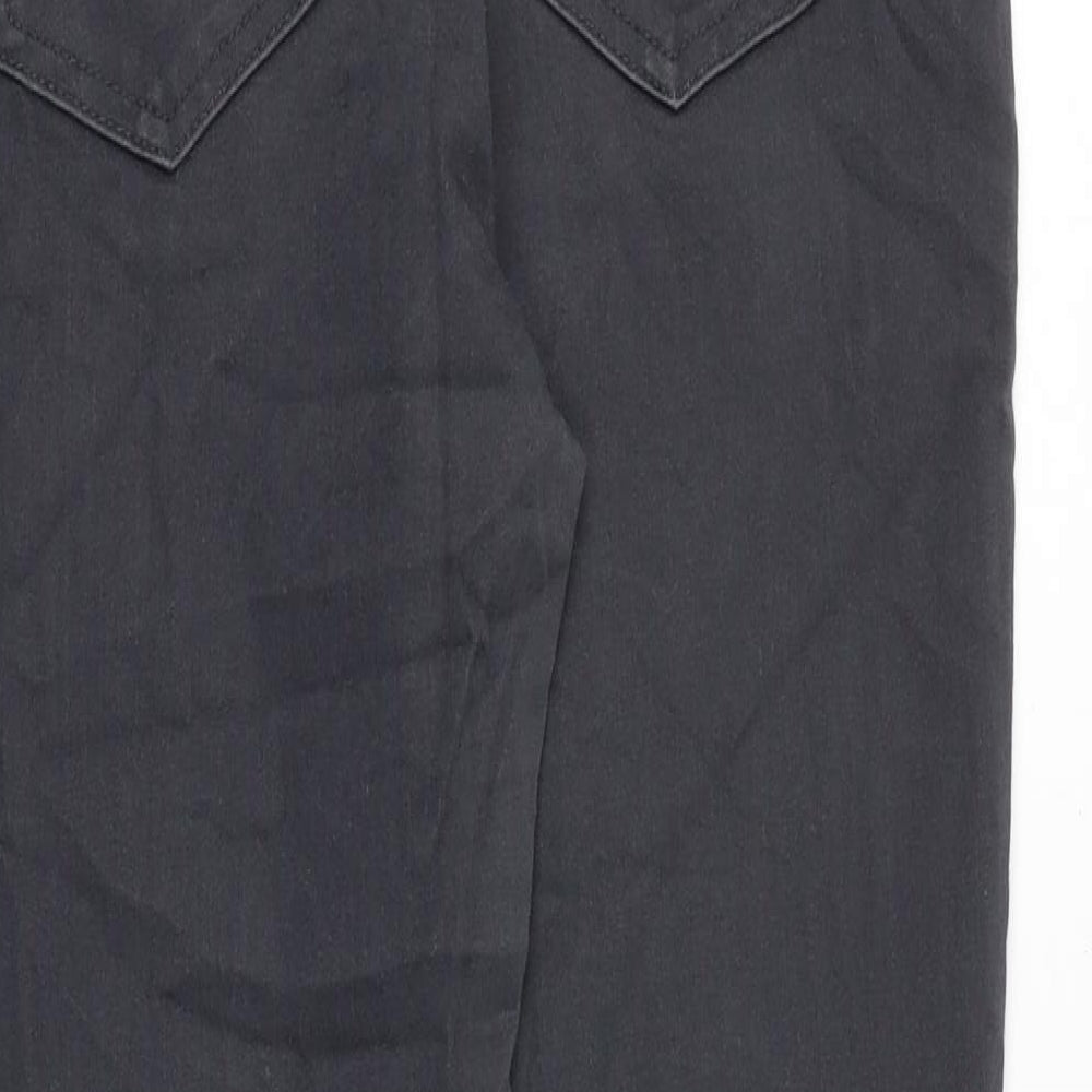 Marks & Spencer Womens Grey Cotton Skinny Jeans Size 14 Regular Zip