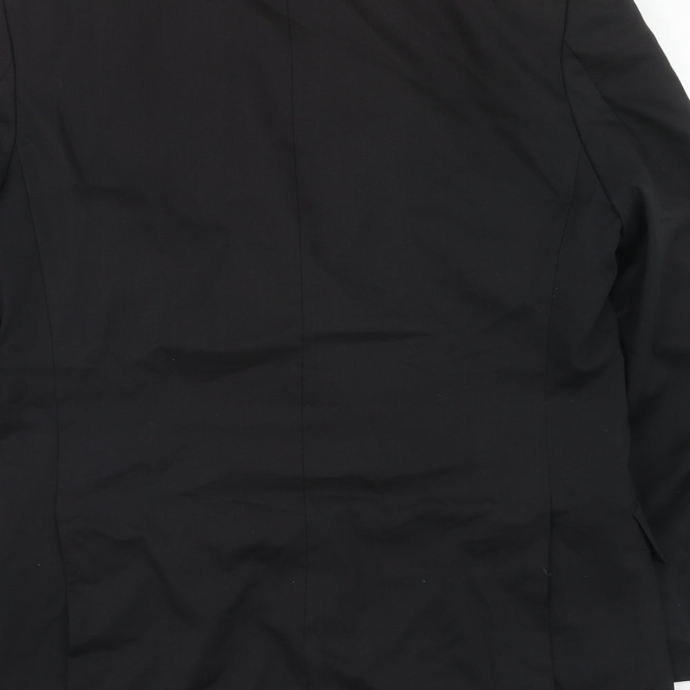 Brand and care label for Autograph men’s black wool jacket suit jacket, size 40, regular