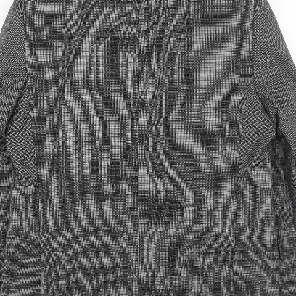 Daniel Hetcher Mens Grey Wool Jacket Suit Jacket Size 42 Regular