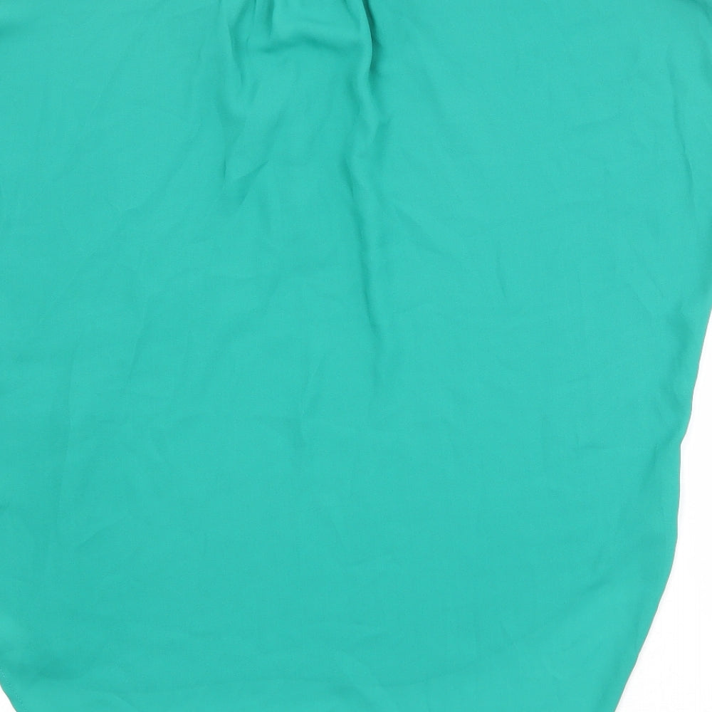 Violet & Claire Womens Green Polyester Basic Blouse Size M V-Neck