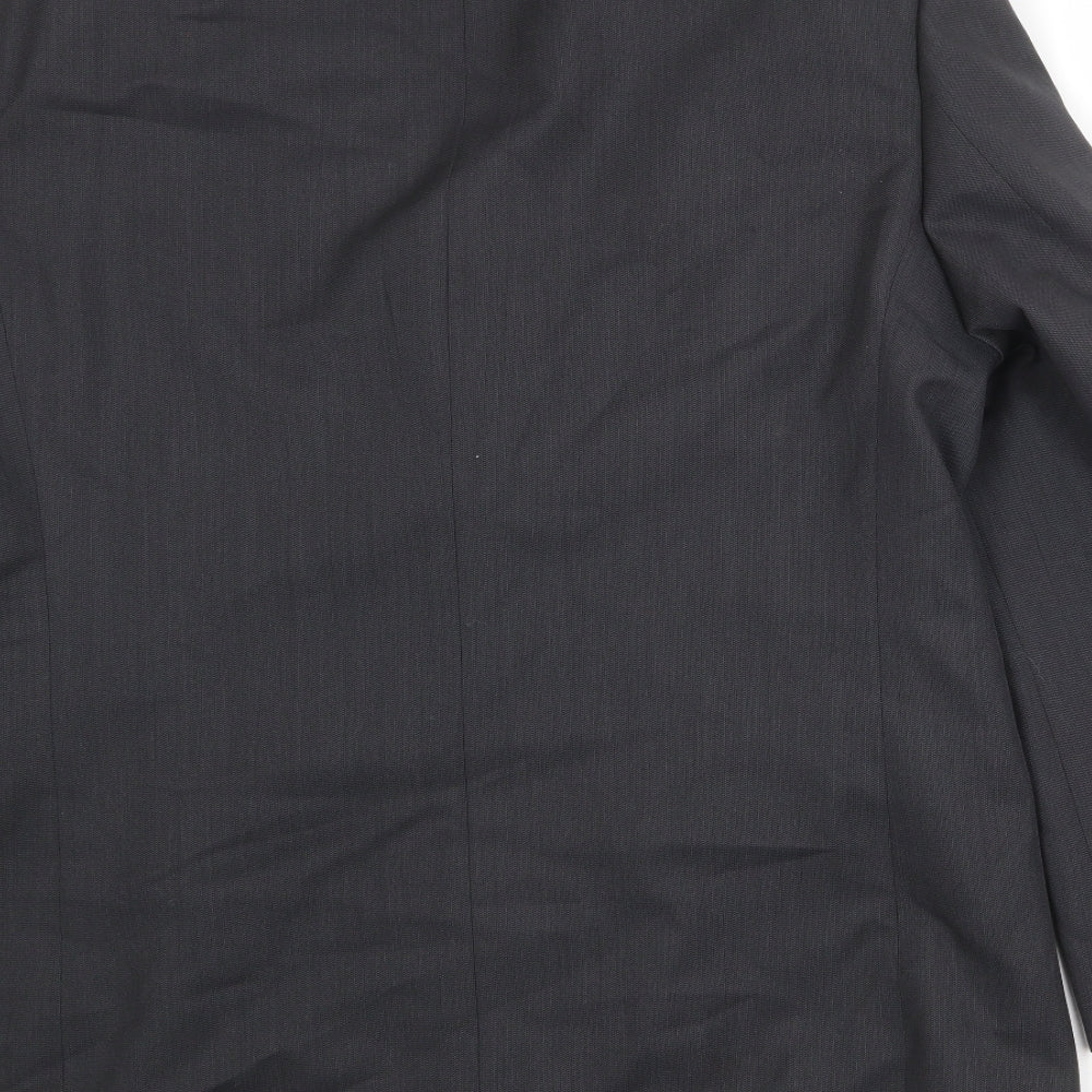 Pinstripe Mens Black Polyester Jacket Suit Jacket Size 44 Regular