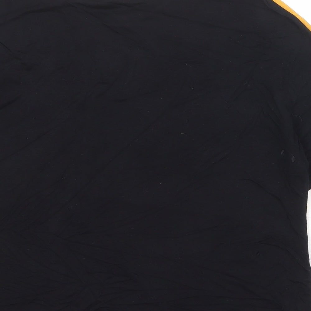 Zara Womens Orange Colourblock Polyester Basic T-Shirt Size S Round Neck