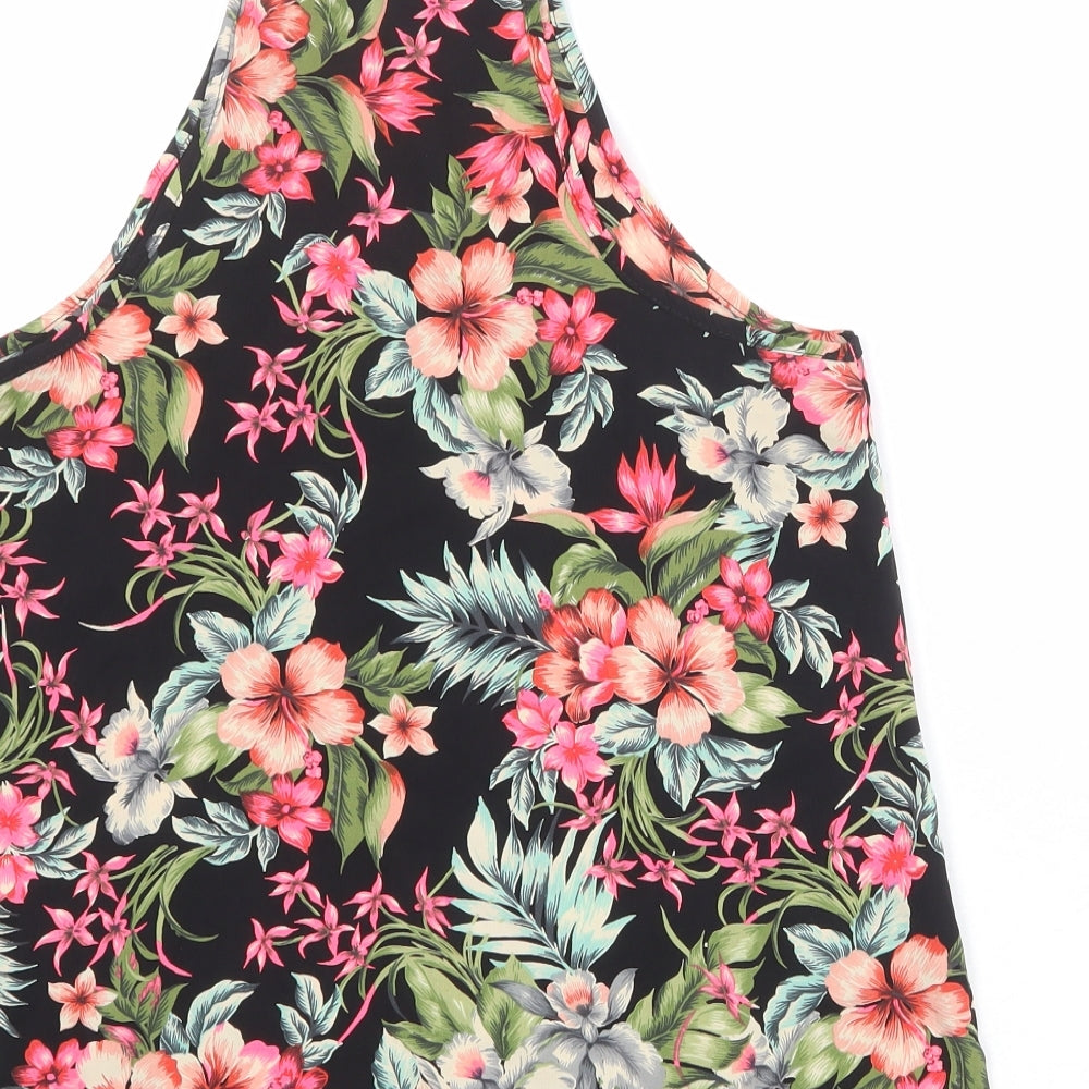 New Look Womens Multicoloured Floral Polyester Basic Tank Size 8 Round Neck