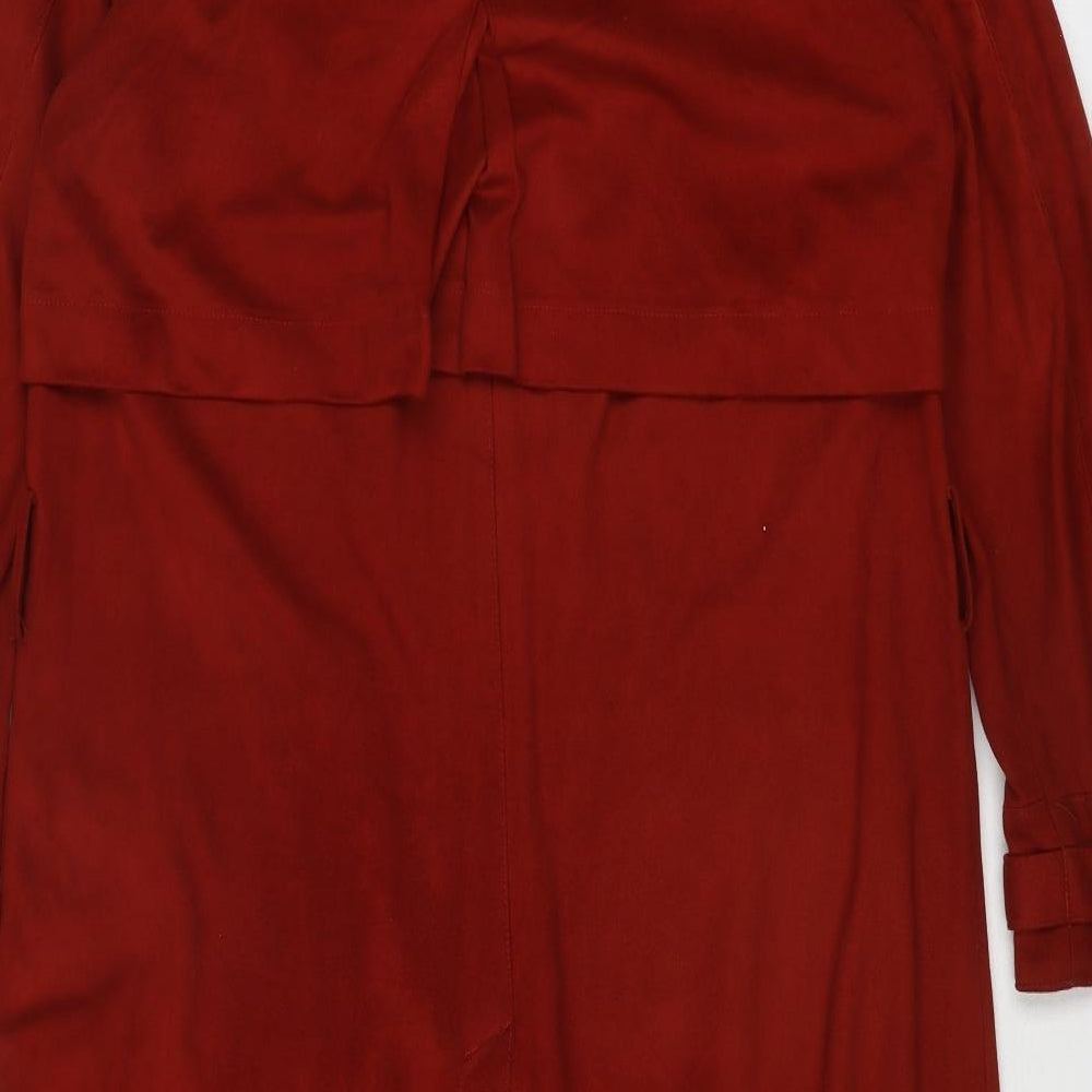 TRF Collection Womens Red Pea Coat Coat Size S Button