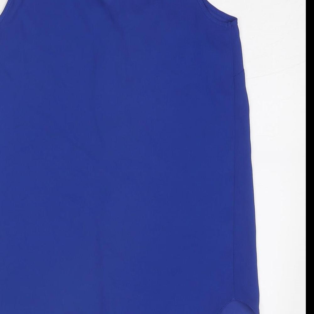 Dorothy Perkins Womens Blue Polyester Basic Tank Size 8 V-Neck