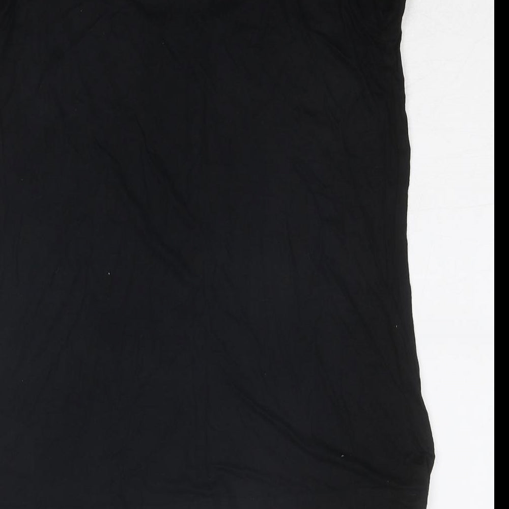 Fenchurch Womens Black Viscose Basic T-Shirt Size S Scoop Neck