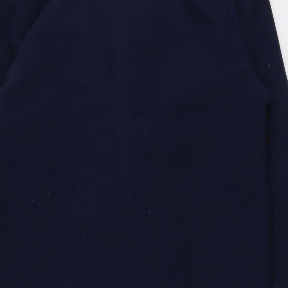 NuAge Womens Blue Pea Coat Coat Size 12 Button