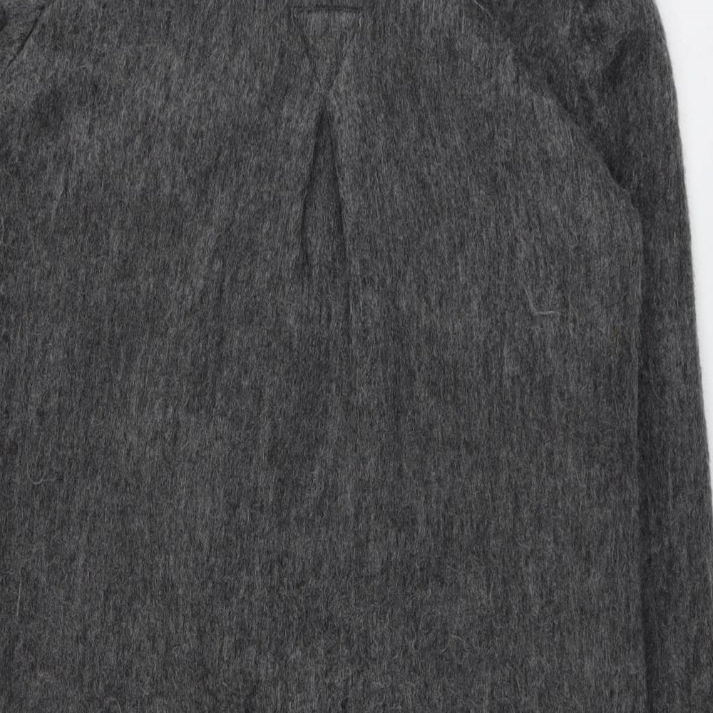 VILA Womens Grey Overcoat Coat Size XS Button