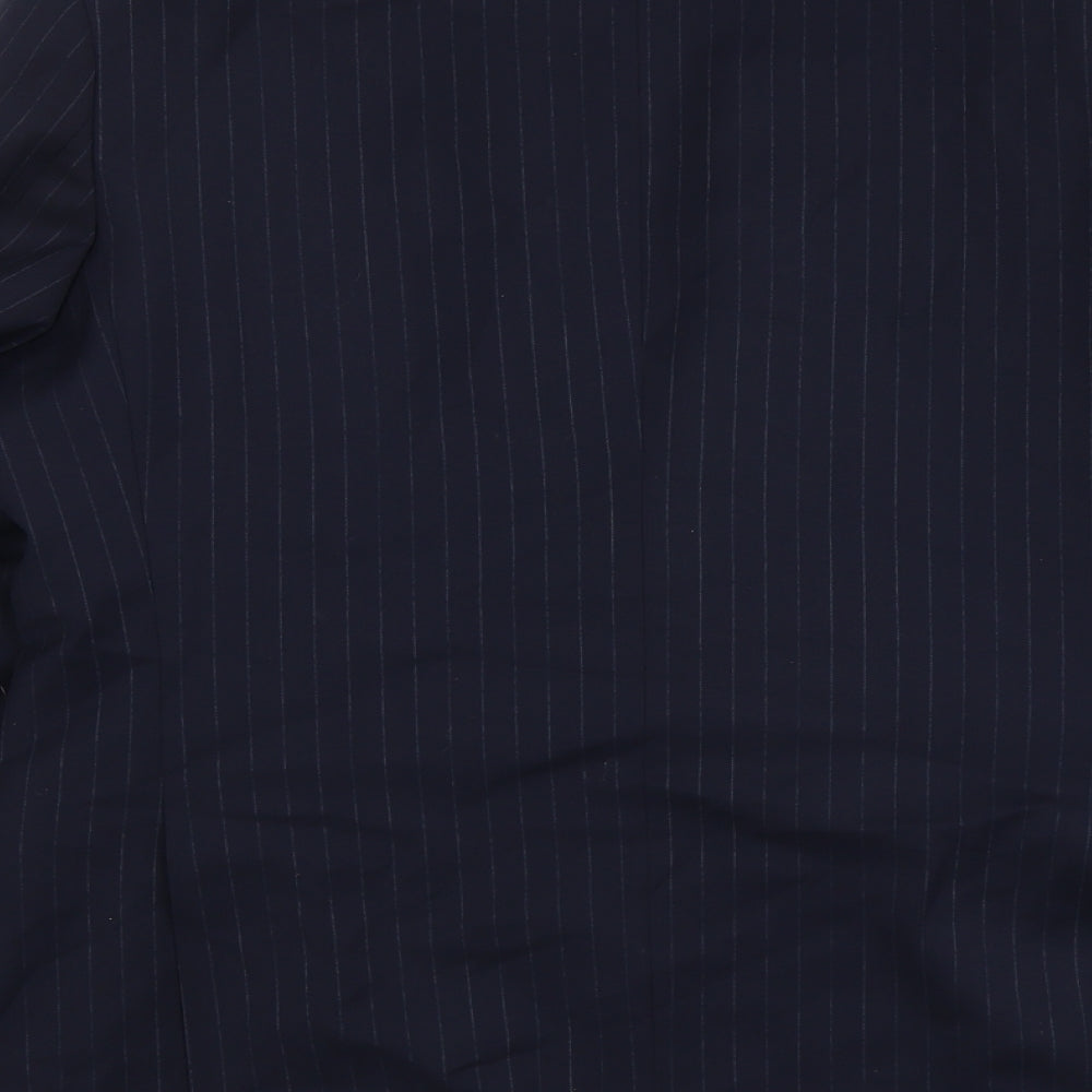Marks & Spencer Mens Blue Striped Wool Jacket Suit Jacket Size 42 Regular