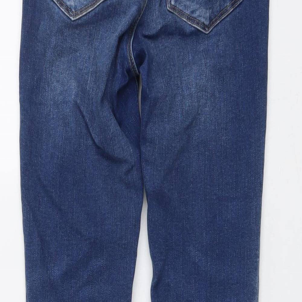 Warehouse Womens Blue Cotton Skinny Jeans Size 8 L25 in Regular Button