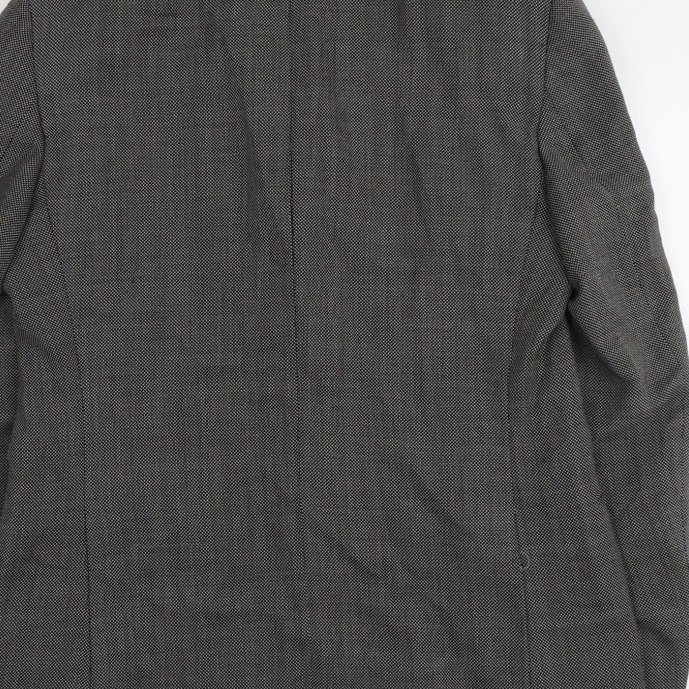 Marks & Spencer Mens Black Geometric Wool Jacket Suit Jacket Size 42 Regular