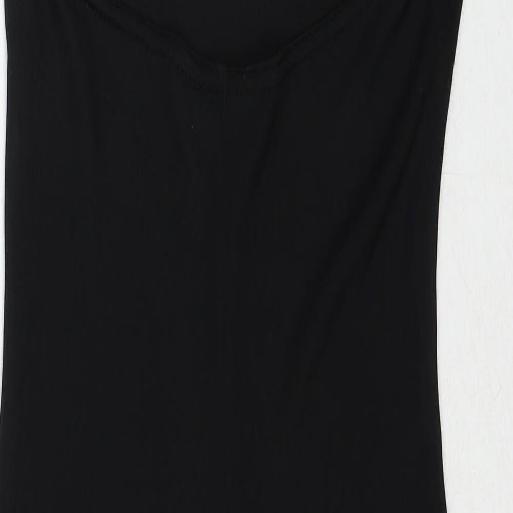 New Look Womens Black Polyester Shift Size 8 Halter Pullover