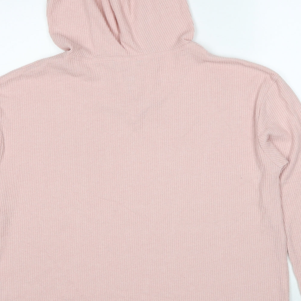 New Look Womens Pink Polyester Pullover Hoodie Size M Pullover