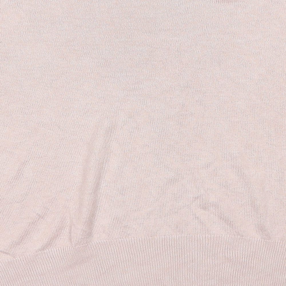 Marks and Spencer Womens Pink Round Neck Viscose Pullover Jumper Size 14
