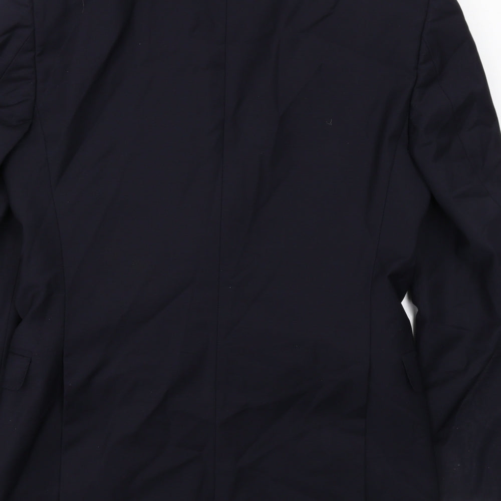 Blazer Mens Blue Polyester Jacket Suit Jacket Size 38 Regular