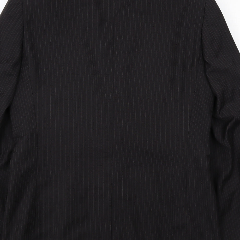 Butler & Webb Mens Black Striped Polyester Jacket Suit Jacket Size 38 Regular
