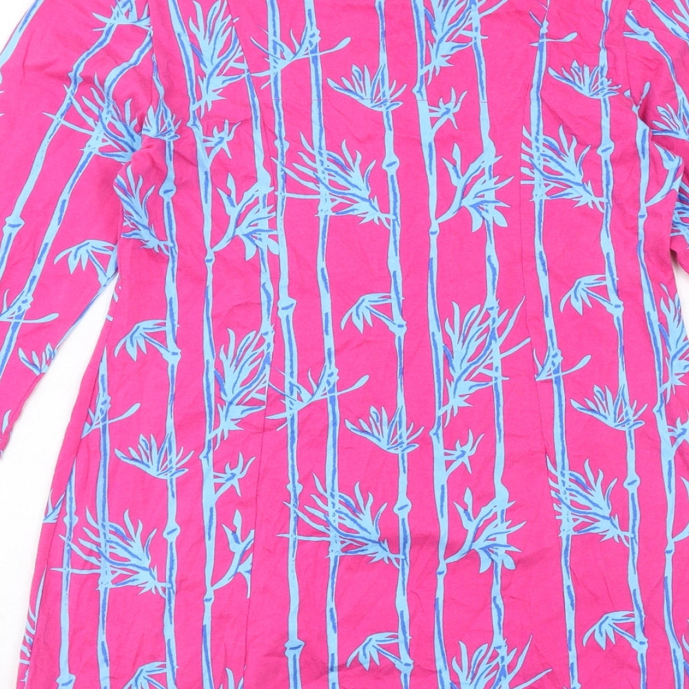 Mudd & Water Womens Pink Geometric Cotton A-Line Size 10 Round Neck Pullover