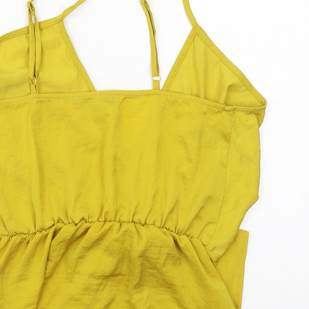 Missguided Womens Yellow Polyester Camisole Tank Size 10 V-Neck