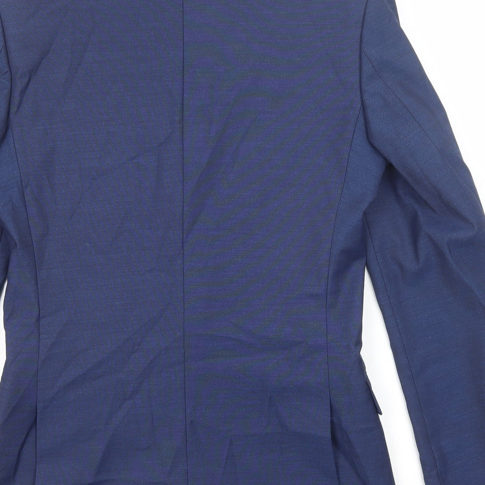 Marks & Spencer Mens Blue Polyester Jacket Suit Jacket Size 34 Regular