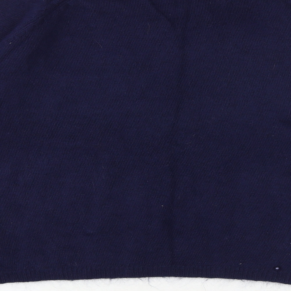 Marks & Spencer Womens Blue Boat Neck Polyamide Pullover Jumper Size 10