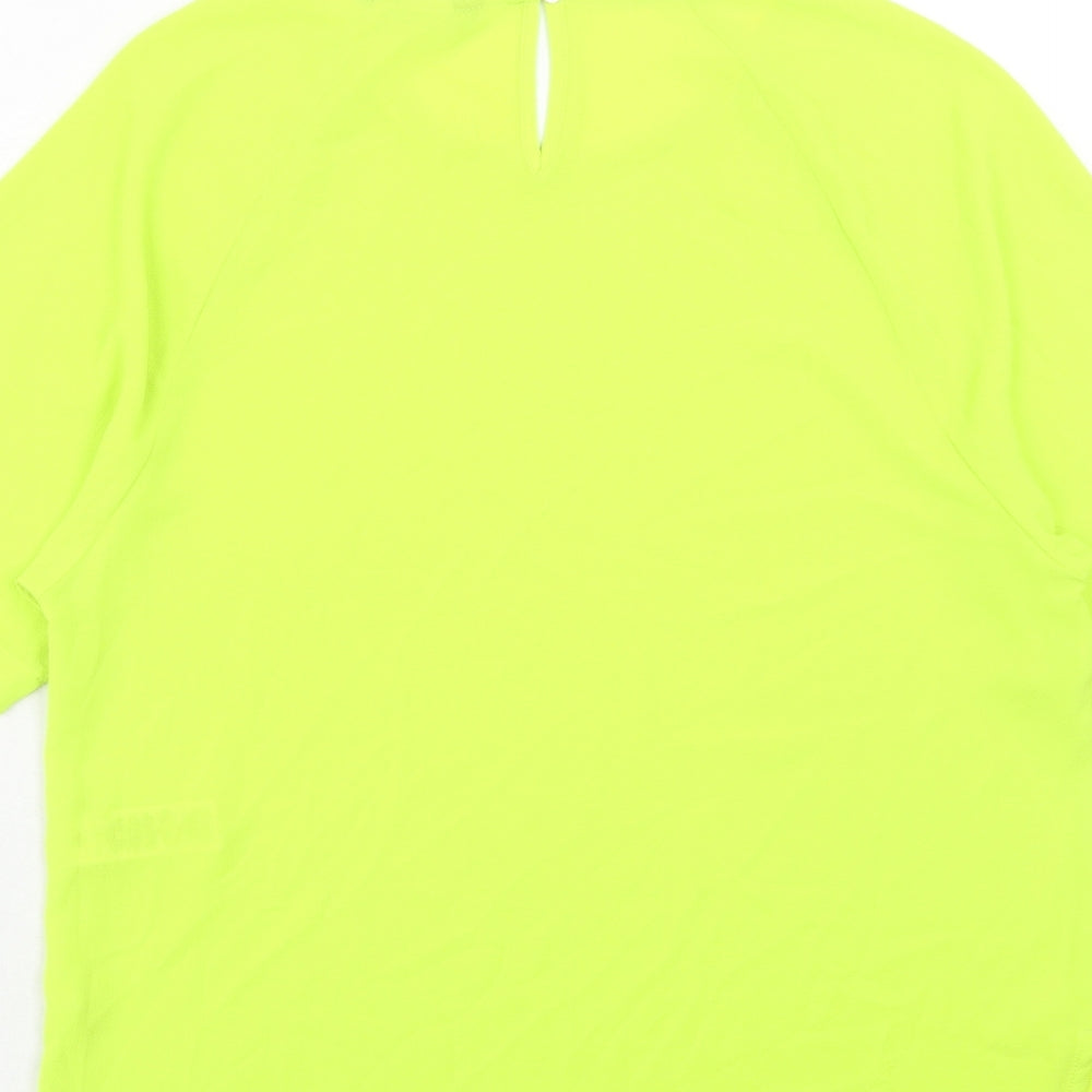 Marks & Spencer Womens Green Polyester Basic T-Shirt Size 10 Round Neck