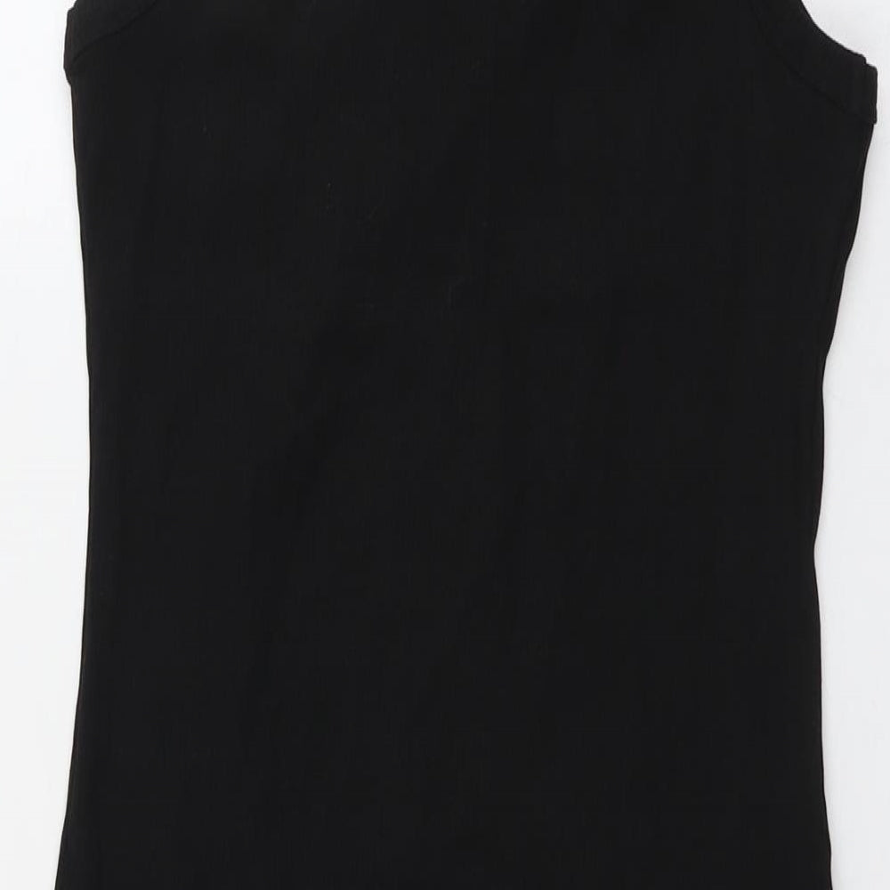Brave Soul Womens Black Cotton A-Line Size L Round Neck Pullover