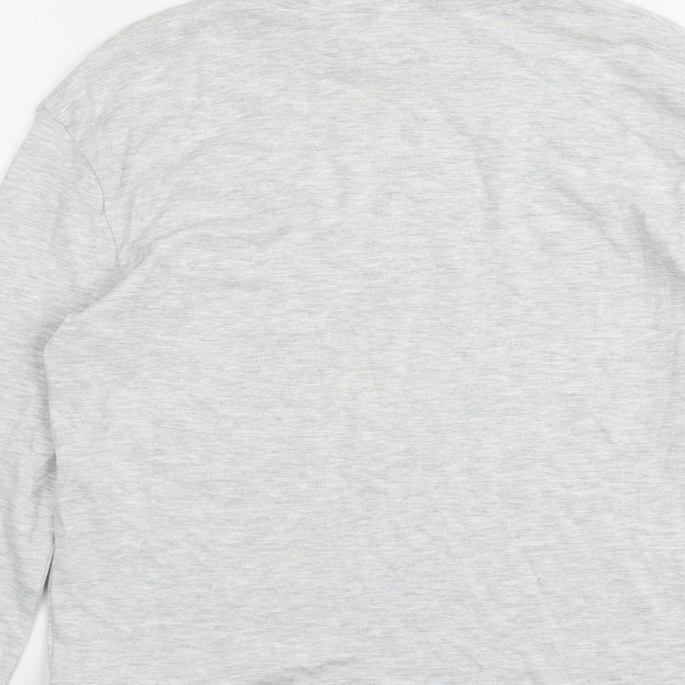 Marks & Spencer Girls Grey Cotton Basic T-Shirt Size 11-12 Years High Neck Pullover