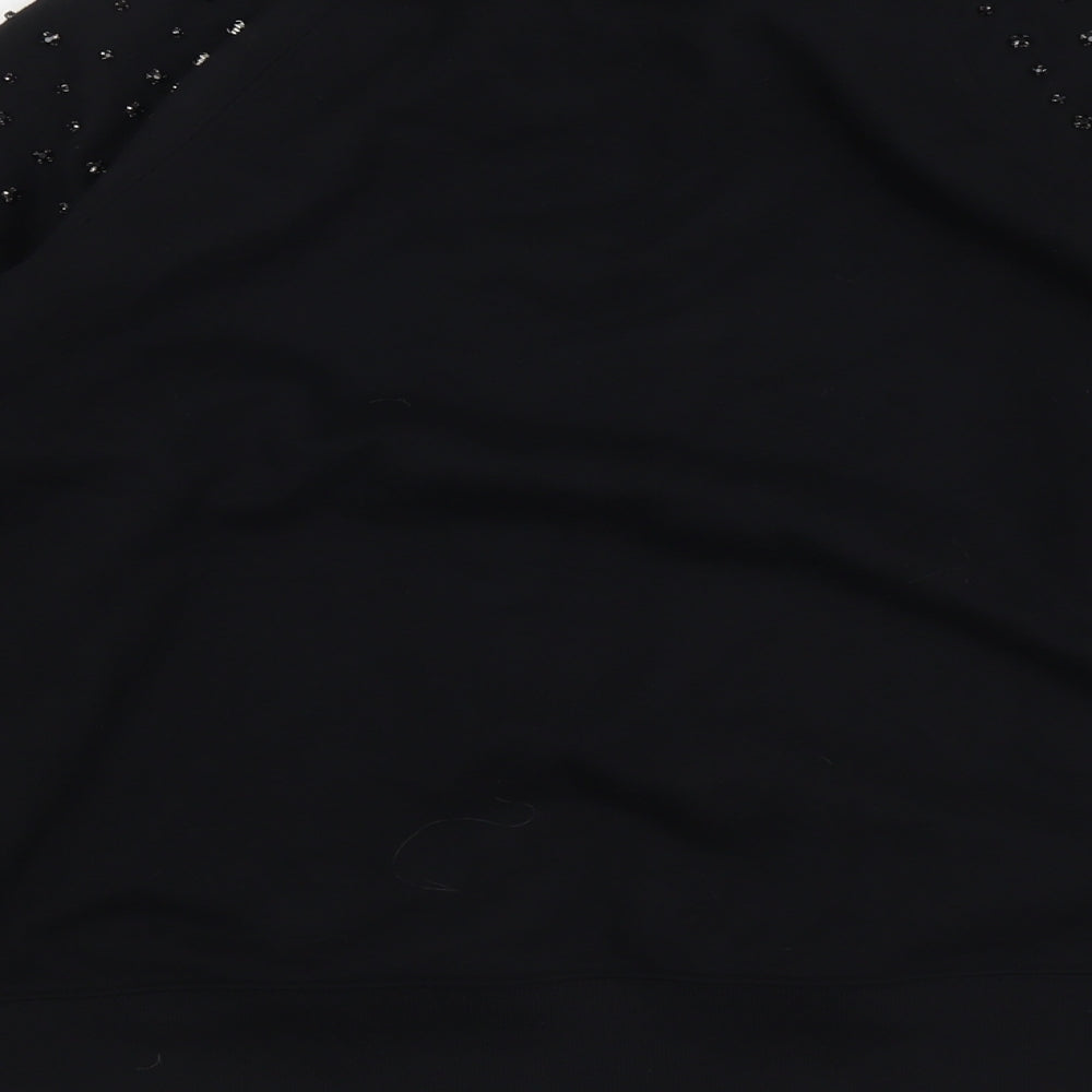 Marks & Spencer Womens Black Cotton Pullover Sweatshirt Size M Pullover