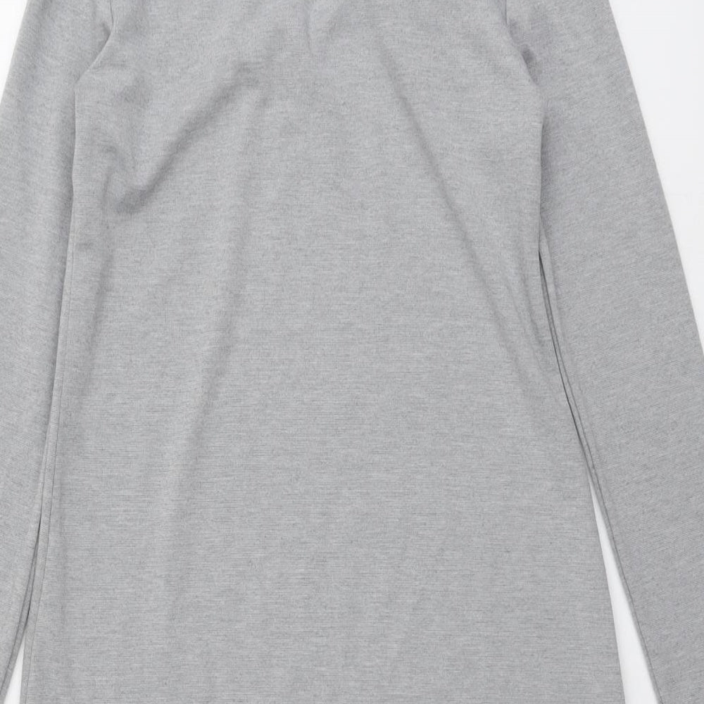 Amisu Womens Grey Polyester A-Line Size 6 V-Neck Pullover