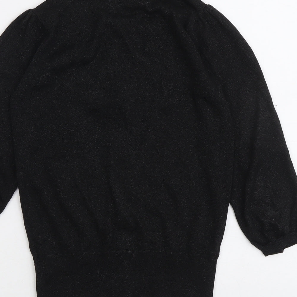 River Island Womens Black Round Neck Viscose Cardigan Jumper Size 10