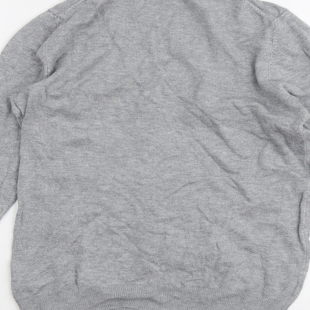 Marks & Spencer Womens Grey V-Neck Viscose Pullover Jumper Size 10