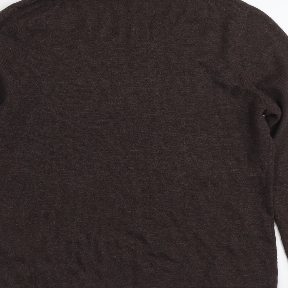 Gerry Weber Womens Brown Round Neck Cotton Pullover Jumper Size 12