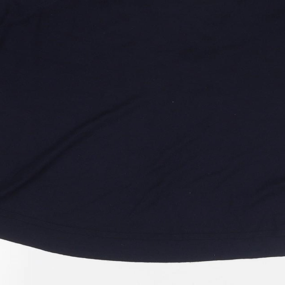 Mango Womens Blue V-Neck Polyester Pullover Jumper Size S