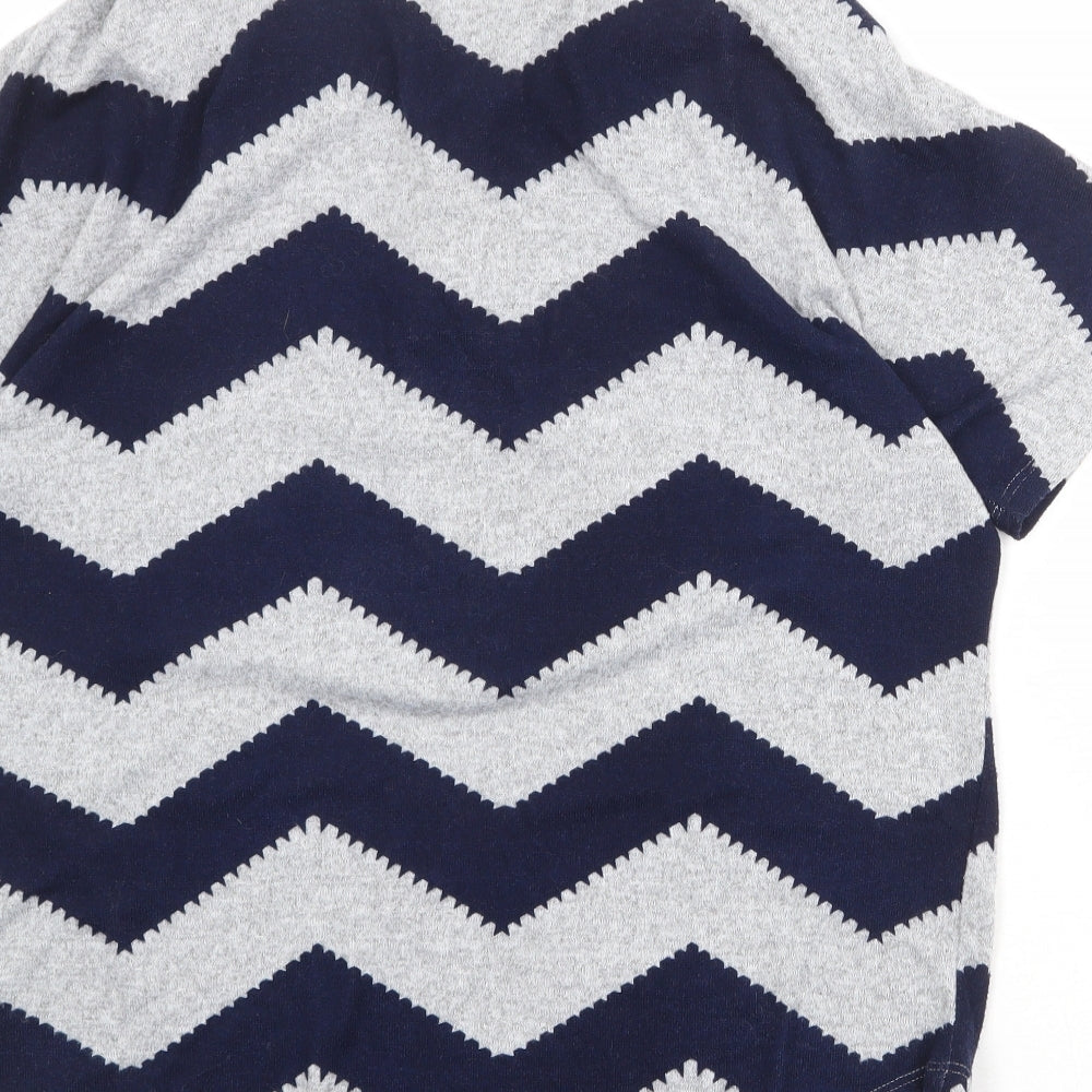 Roman Womens Grey V-Neck Herringbone Polyester Pullover Jumper Size 12