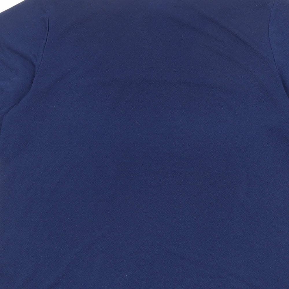 H&M Womens Blue Polyester Basic Blouse Size XS Round Neck