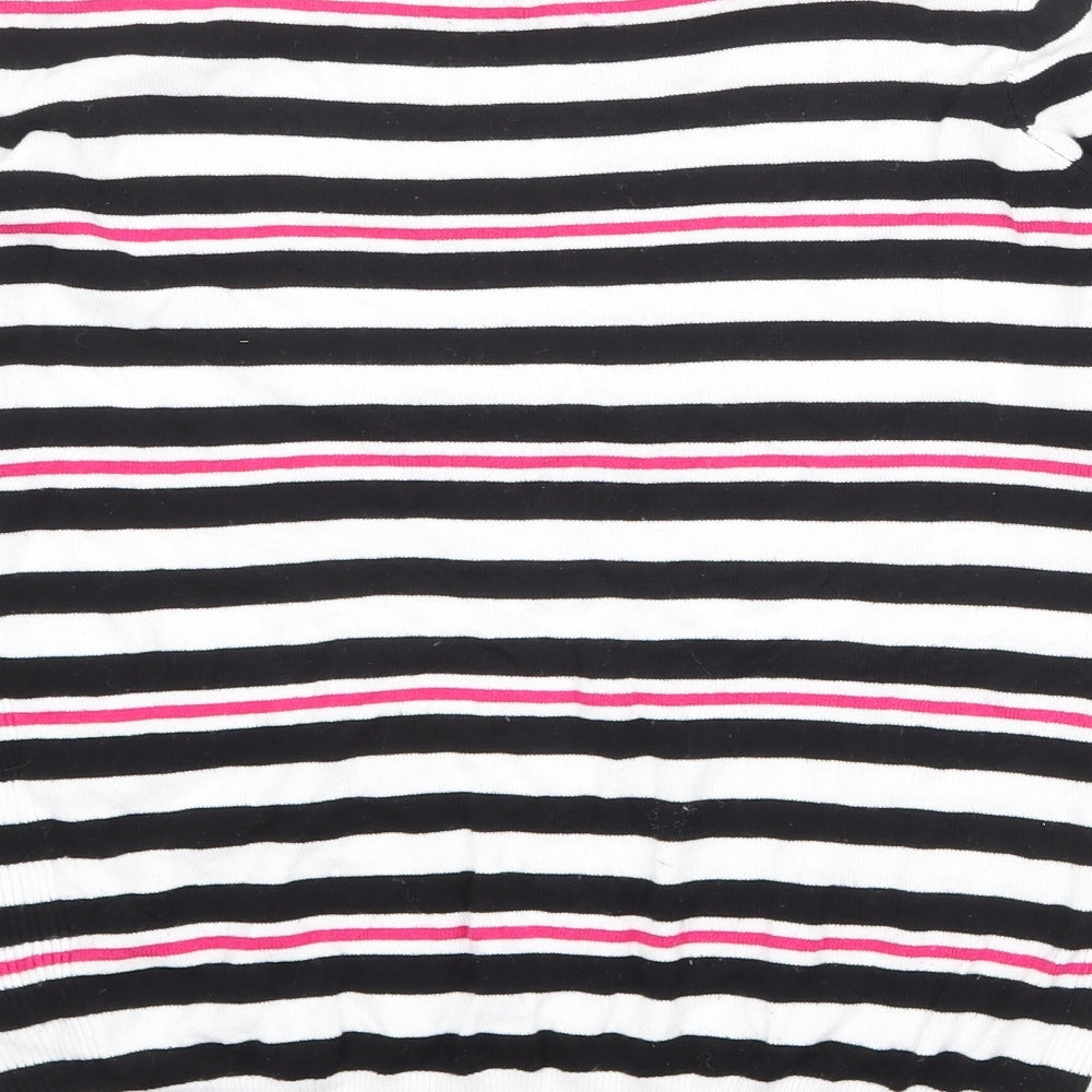 Debenhams Womens Multicoloured Round Neck Striped Viscose Pullover Jumper Size 14