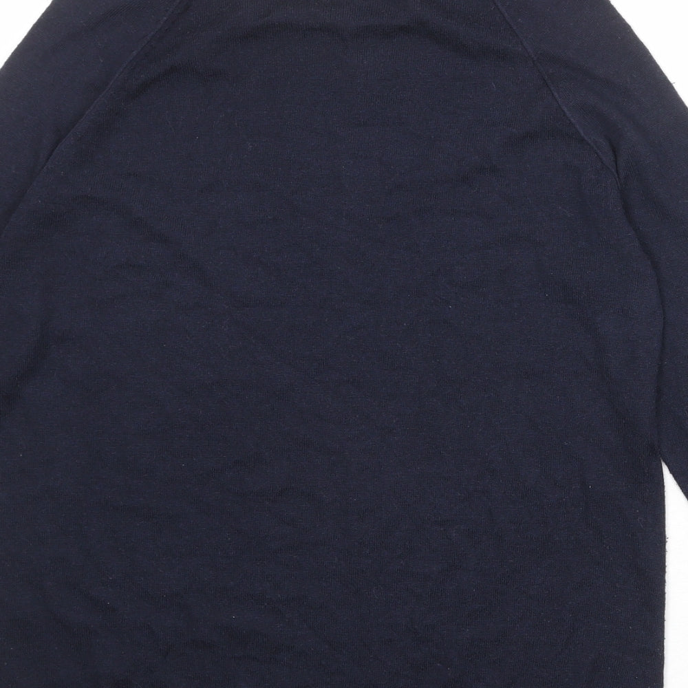 Oasis Womens Blue Round Neck Polyester Pullover Jumper Size S