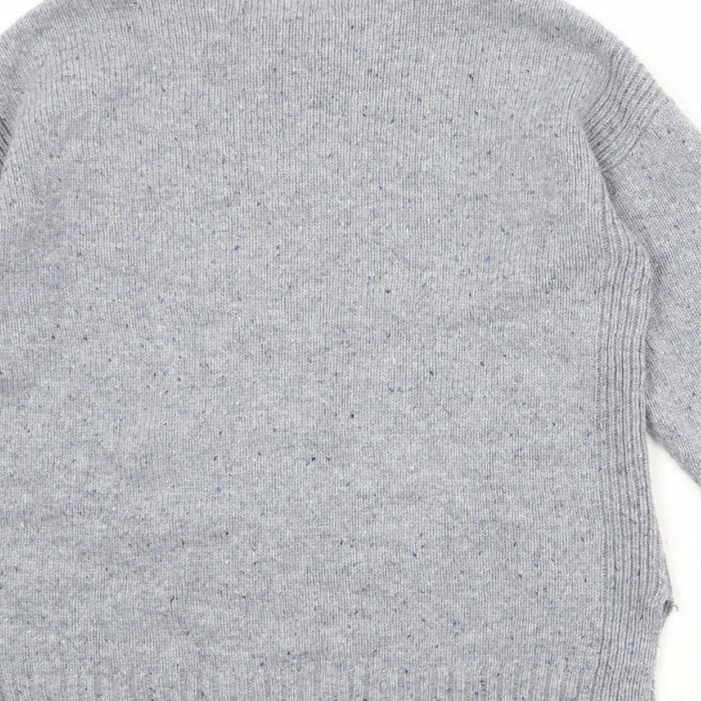 Cynthia Rowley Womens Grey Round Neck Acrylic Pullover Jumper Size S